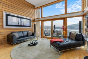 The living area of a rental in Hood River to relax in after checking out some of the best things to do.