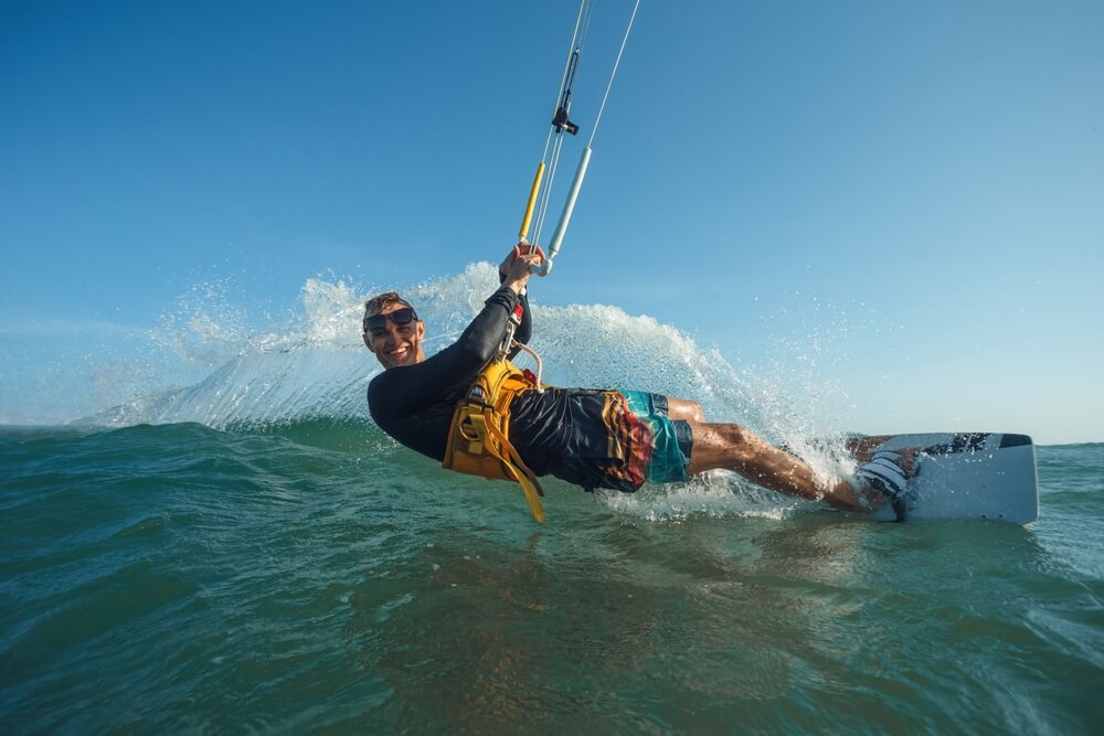 A person kiteboarding, one of the best things to do in Hood River.