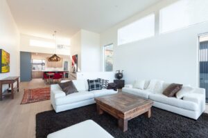 The living area of a vacation rental in Hood River to relax in after exploring unique things to do.
